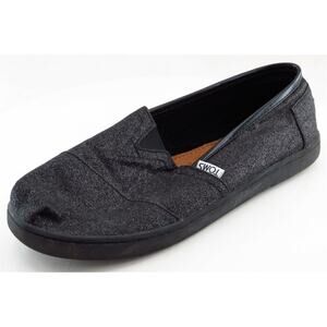 Toms‎ Black Fabric Casual Shoes Girls Shoes Size 4.5 M